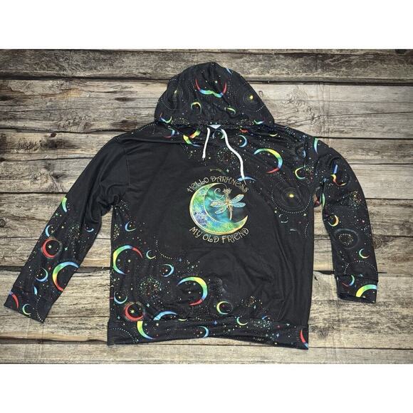 Unbranded Other - Hello Darkness My Old Friend Lightweight Moon Hoodie Adult Size Large